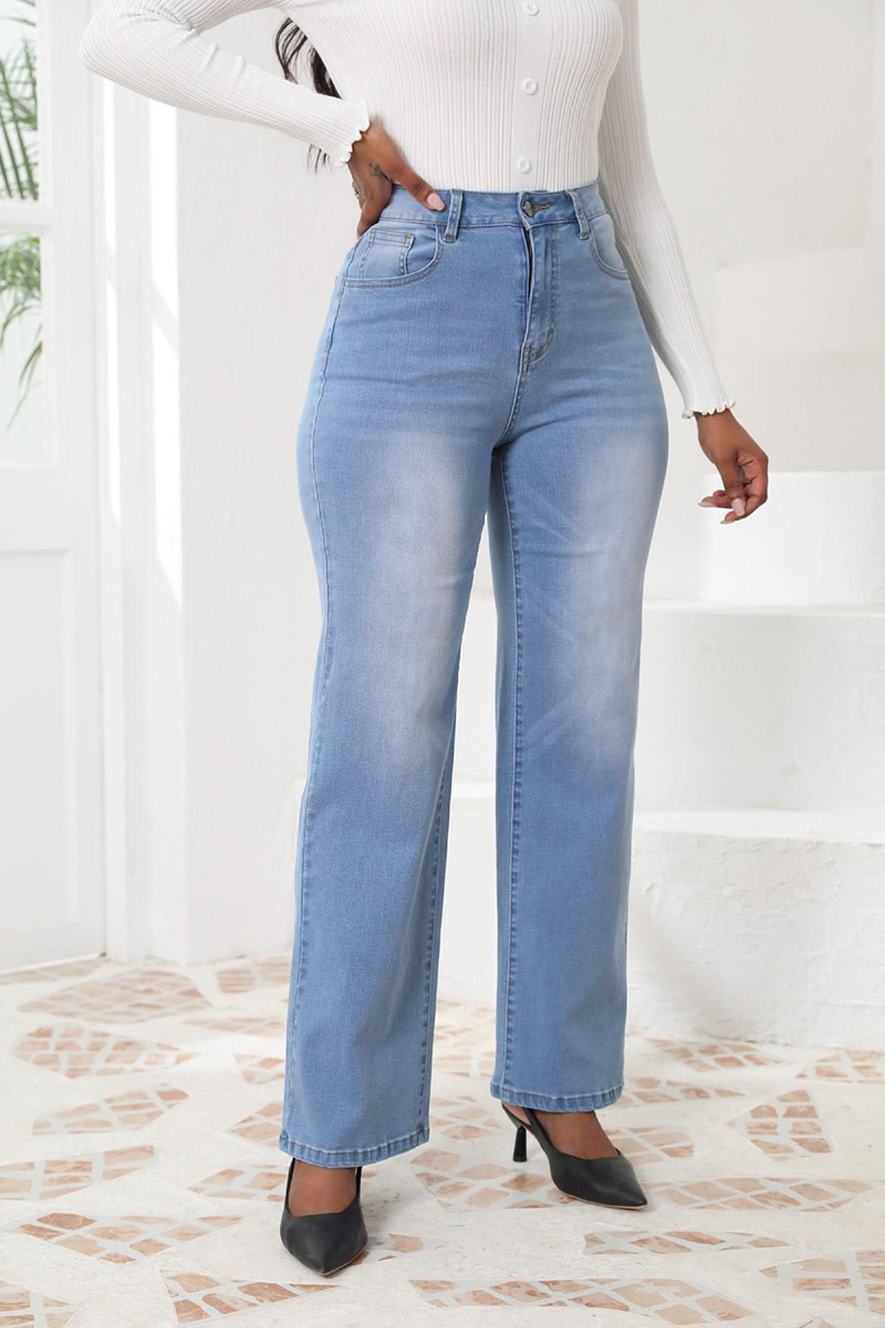 Trendy Slim Fit Straight Leg Casual Jeans