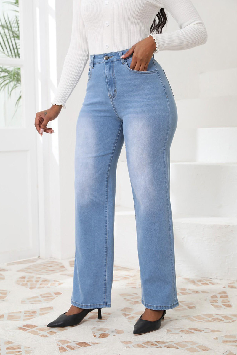 Trendy Slim Fit Straight Leg Casual Jeans