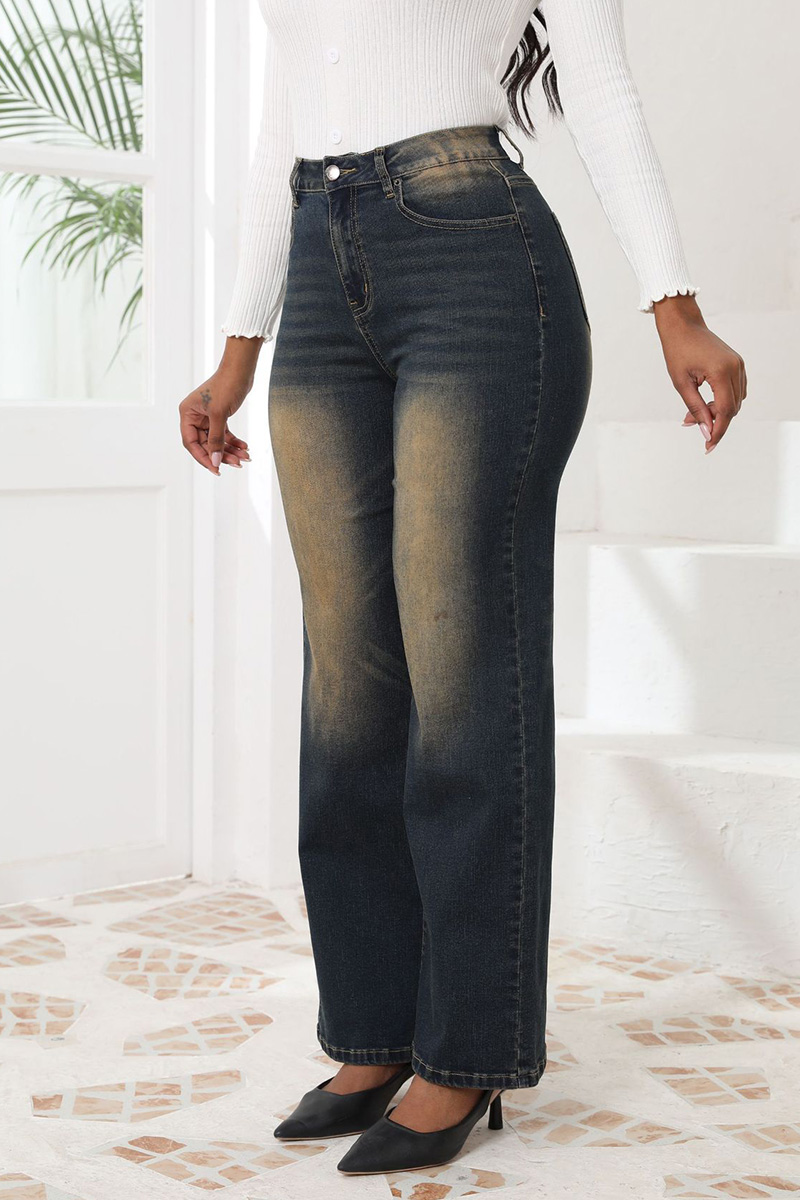 Trendy Slim Fit Straight Leg Casual Jeans
