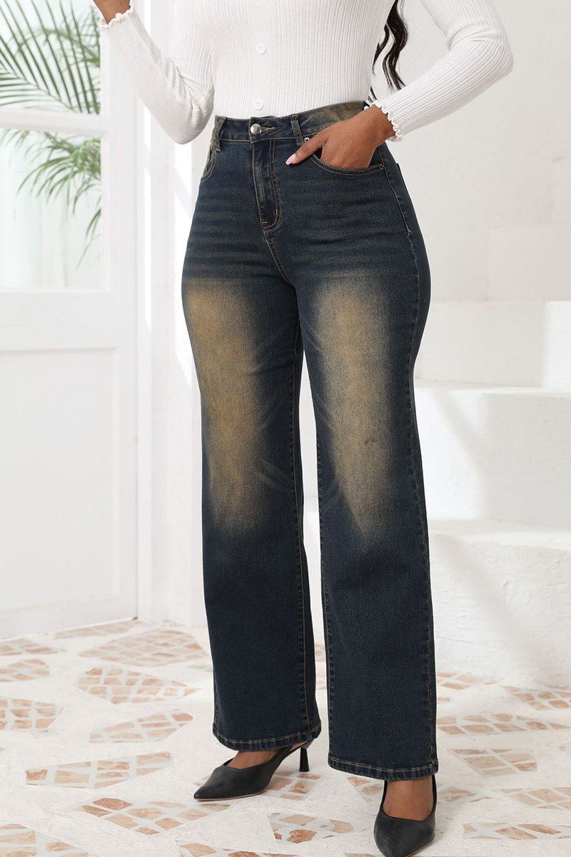 Trendy Slim Fit Straight Leg Casual Jeans