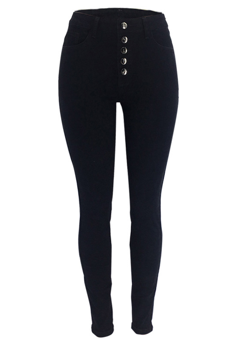 Women’s High-Waist Button-Up Skinny Jeans