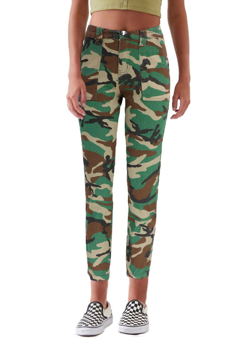 Fashionable Camouflage Versatile Elastic High Waisted Jeans