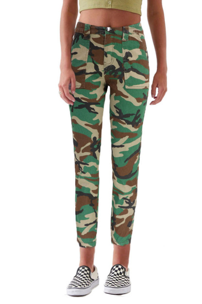 Fashionable Camouflage Versatile Elastic High Waisted Jeans