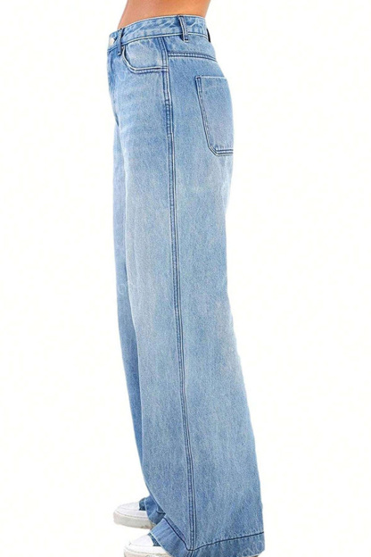 Women's Vintage Washed Wide Leg Jeans