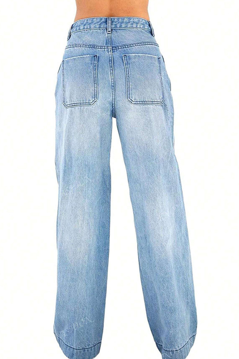Women's Vintage Washed Wide Leg Jeans