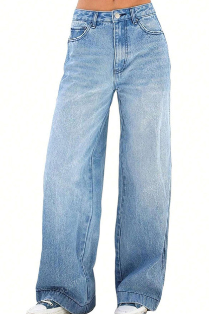 Women's Vintage Washed Wide Leg Jeans