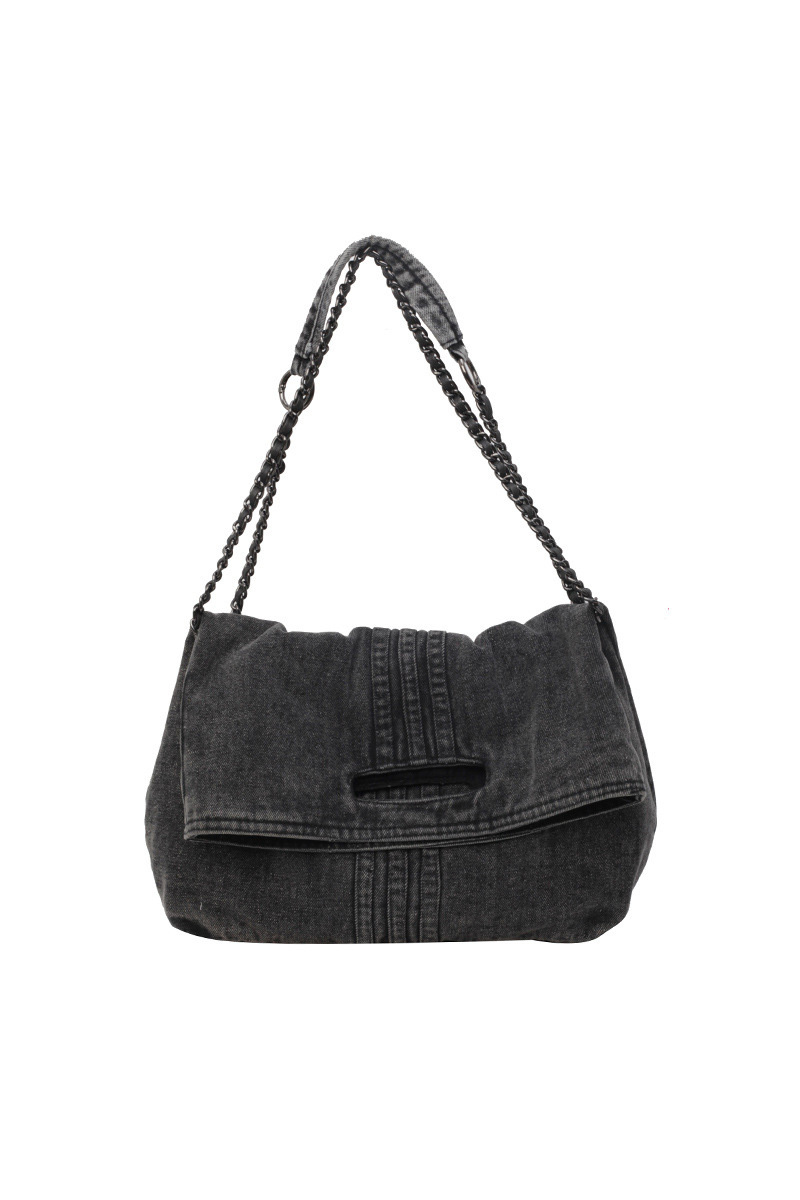 Women's Commuter Chain-Strap Denim Shoulder Bag