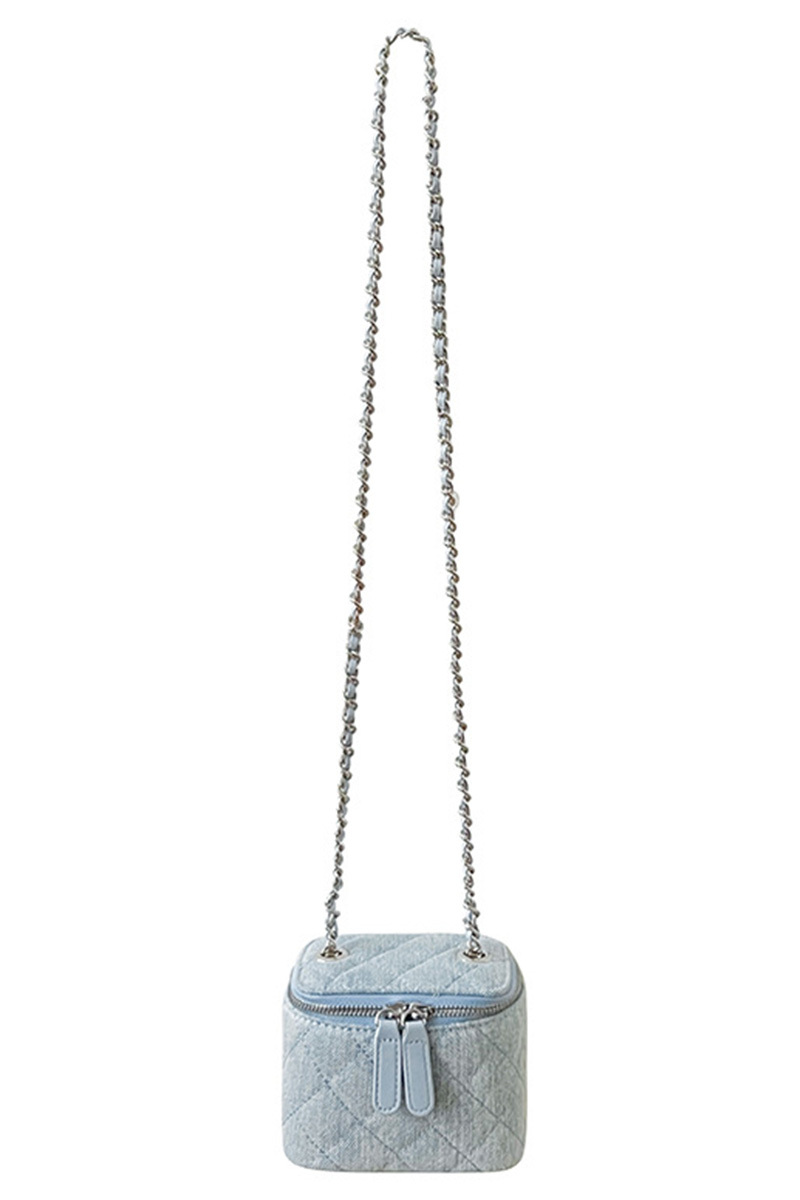 Women's Structured Quilted with Chain Box Bag