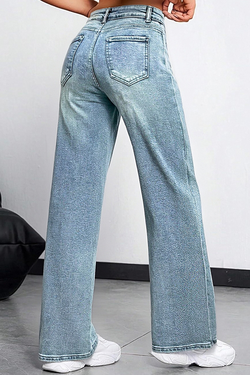 Women's Fashion Star Rhinestone Embroidered Jeans
