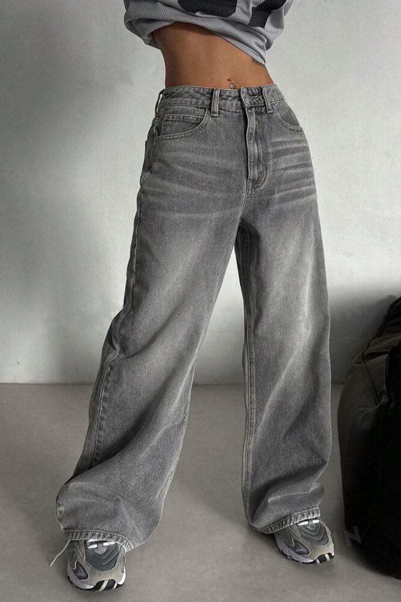 Women's Stone Grey High-Rise Stretch Jeans