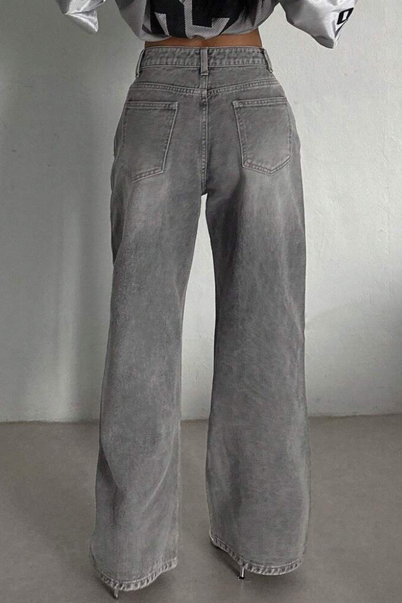Women's Stone Grey High-Rise Stretch Jeans