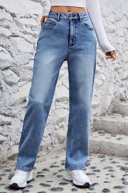 Ladies' Plush Stretchy Tailored Relaxed Fit Jeans