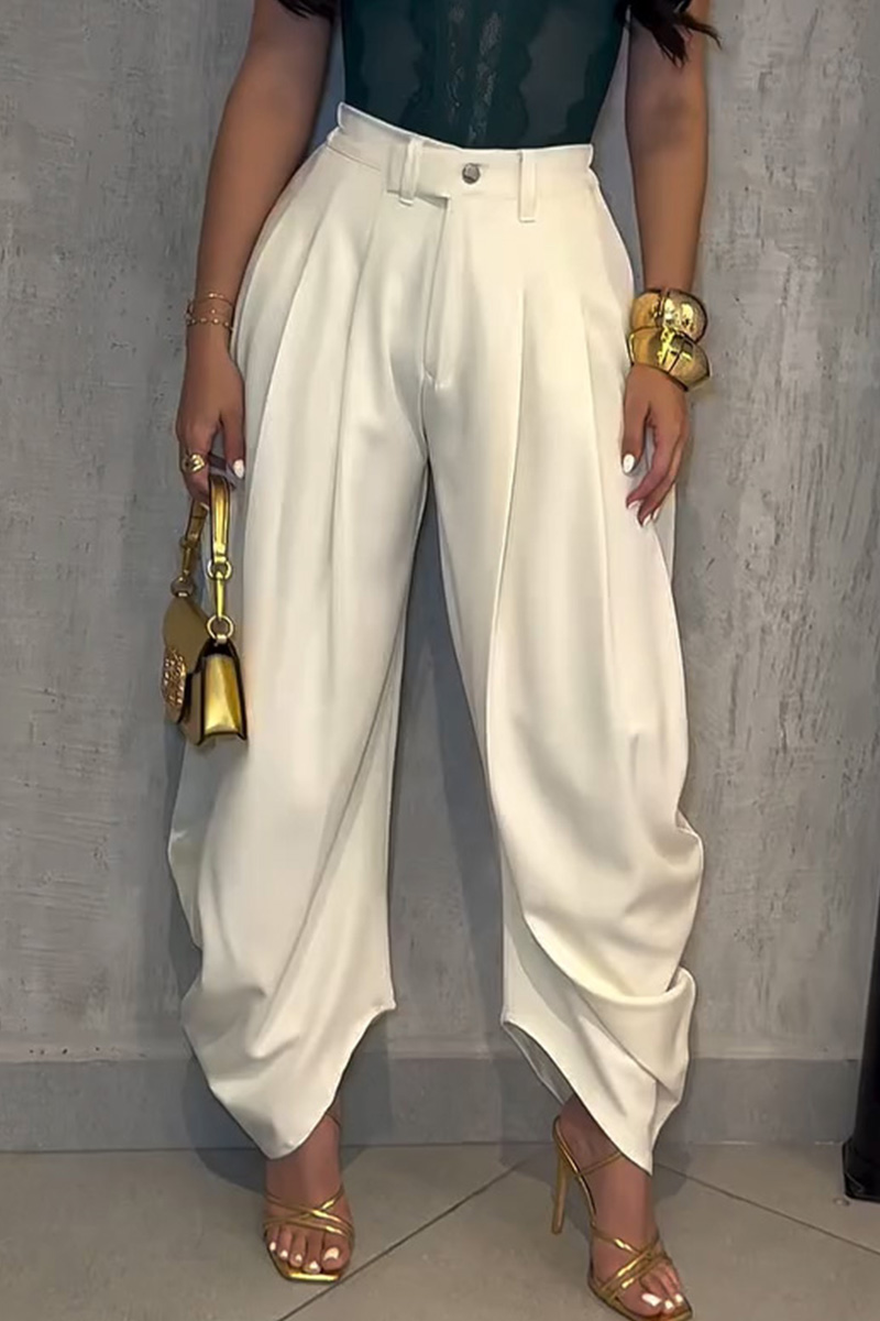 Ladies' Pleated Detail Wide-Leg Pants