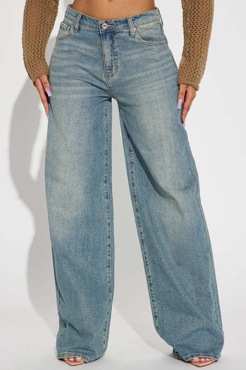 Women's High-Waist Flexible Straight-Leg Jeans