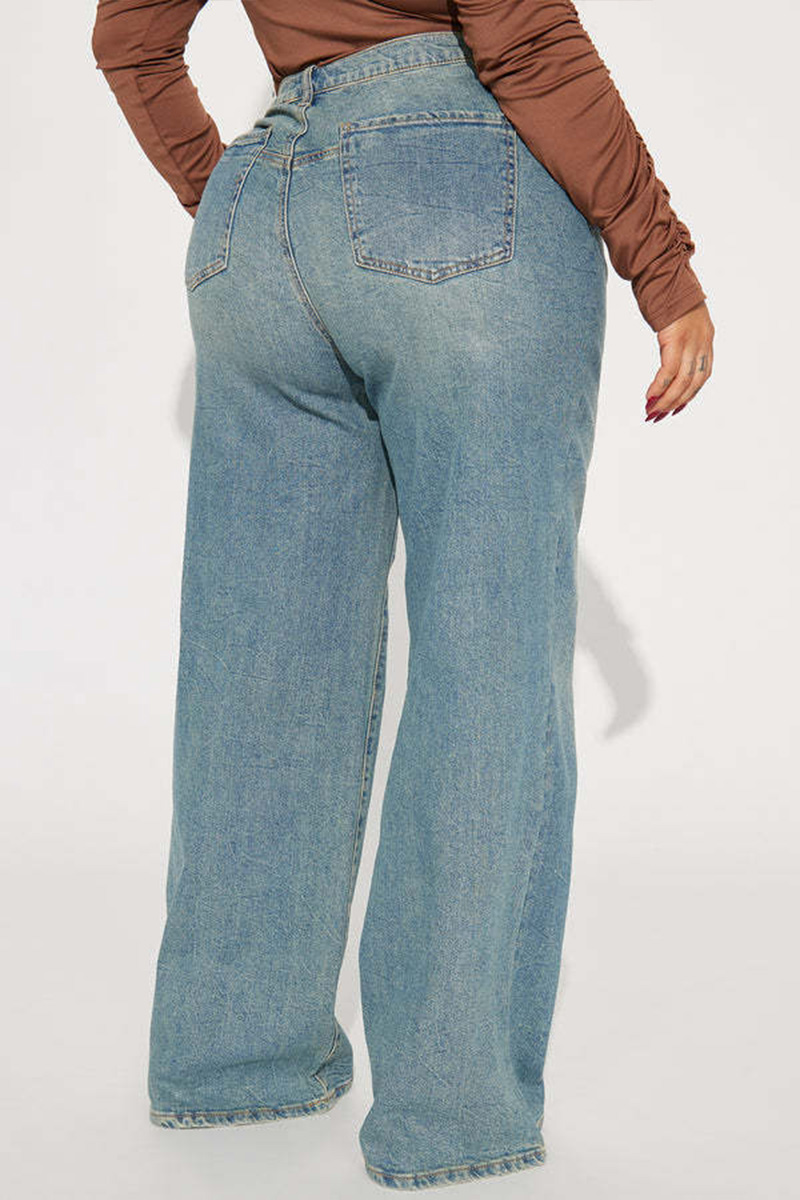 Women's High-Waist Flexible Straight-Leg Jeans