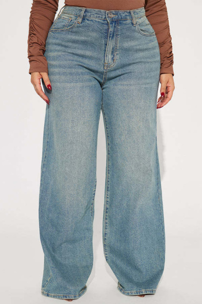 Women's High-Waist Flexible Straight-Leg Jeans