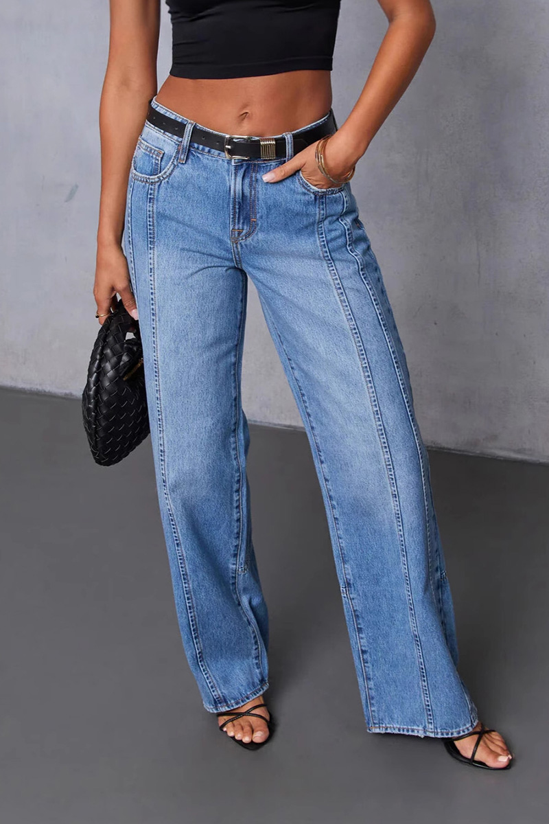 Ladies' Vintage Wash Mid-Rise Stretch Jeans