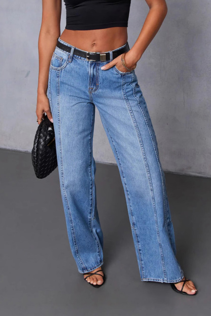 Ladies' Vintage Wash Mid-Rise Stretch Jeans