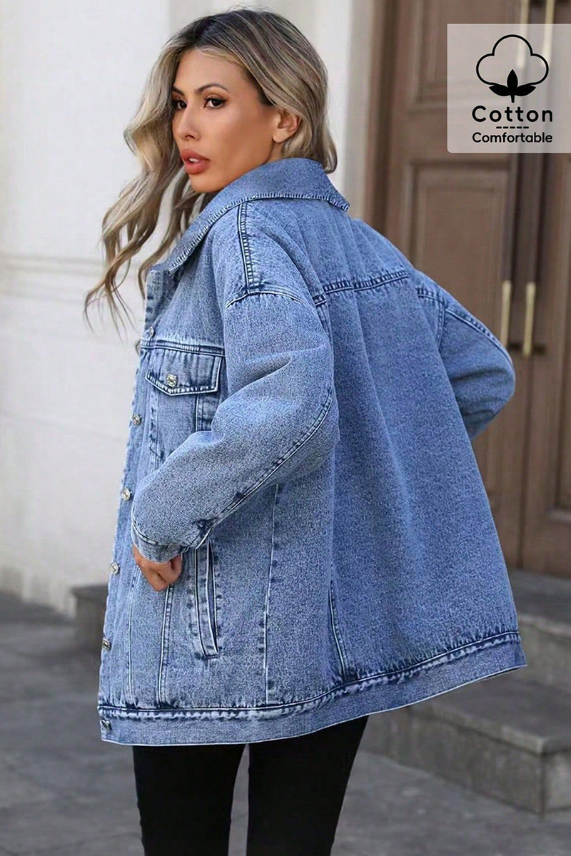 Trendy Loose Women's Long-Sleeve Denim Jacket