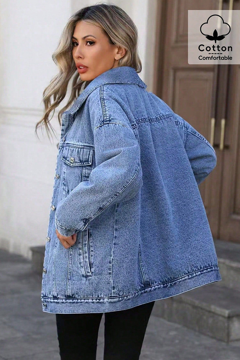 Trendy Loose Women's Long-Sleeve Denim Jacket