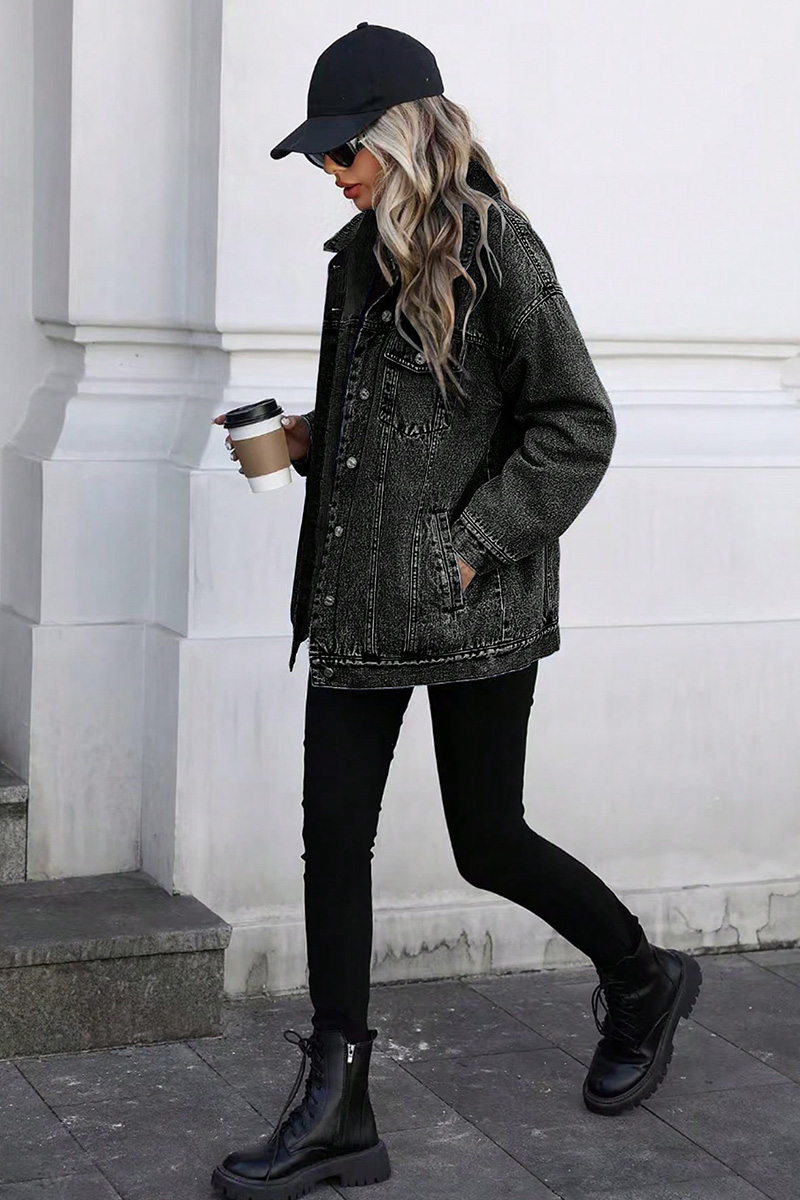 Trendy Loose Women's Long-Sleeve Denim Jacket