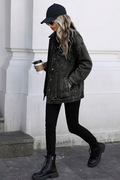 Trendy Loose Women's Long-Sleeve Denim Jacket