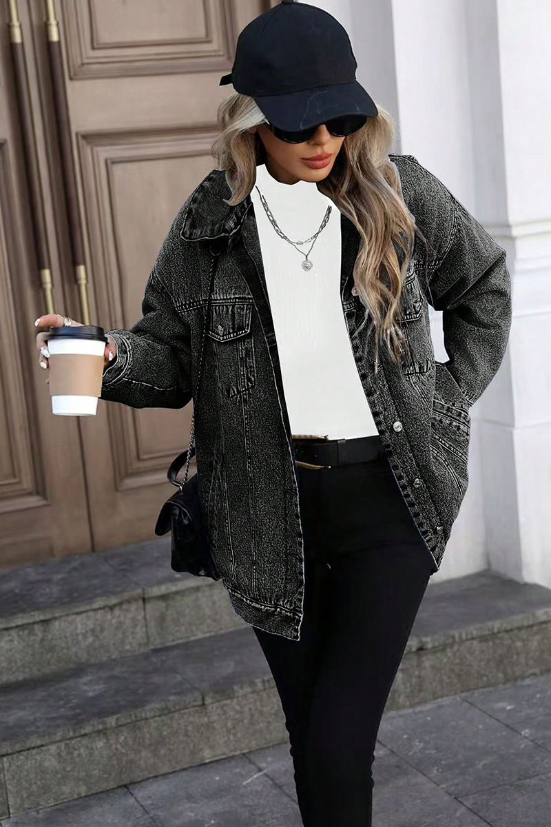 Trendy Loose Women's Long-Sleeve Denim Jacket