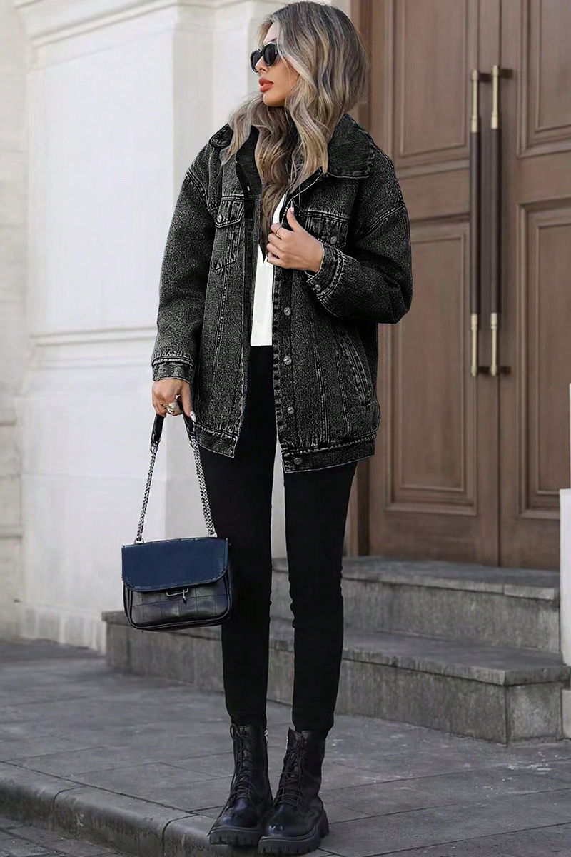 Trendy Loose Women's Long-Sleeve Denim Jacket