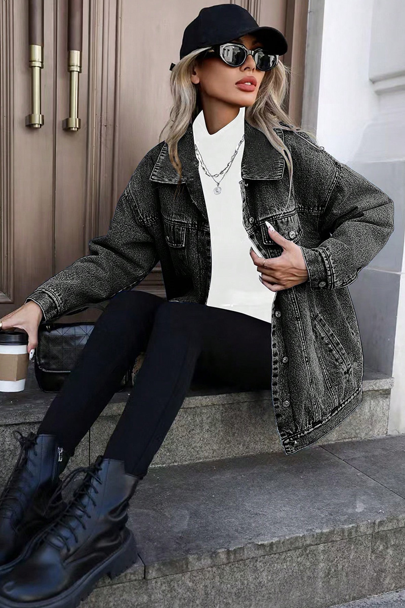 Trendy Loose Women's Long-Sleeve Denim Jacket