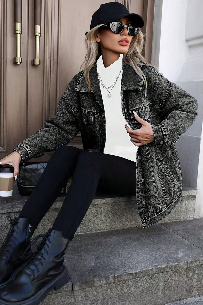 Trendy Loose Women's Long-Sleeve Denim Jacket