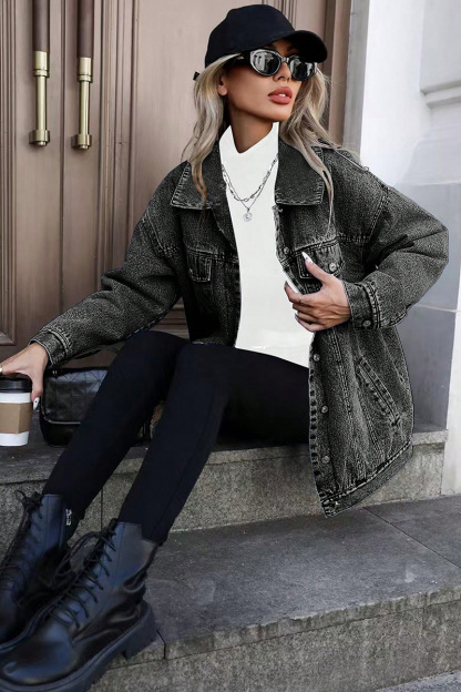 Trendy Loose Women's Long-Sleeve Denim Jacket