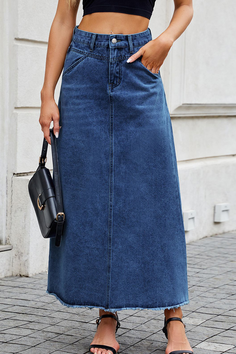Women‘s Casual Oversized Comfort  Denim Skirt