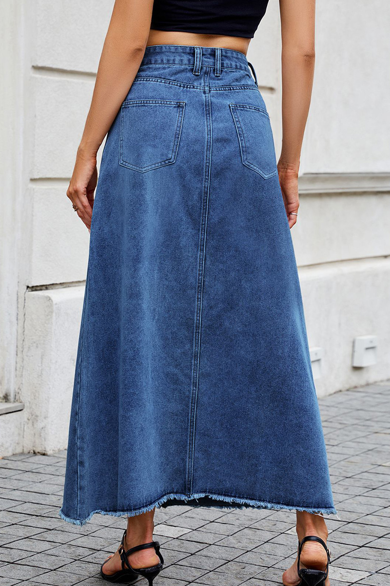 Women‘s Casual Oversized Comfort  Denim Skirt