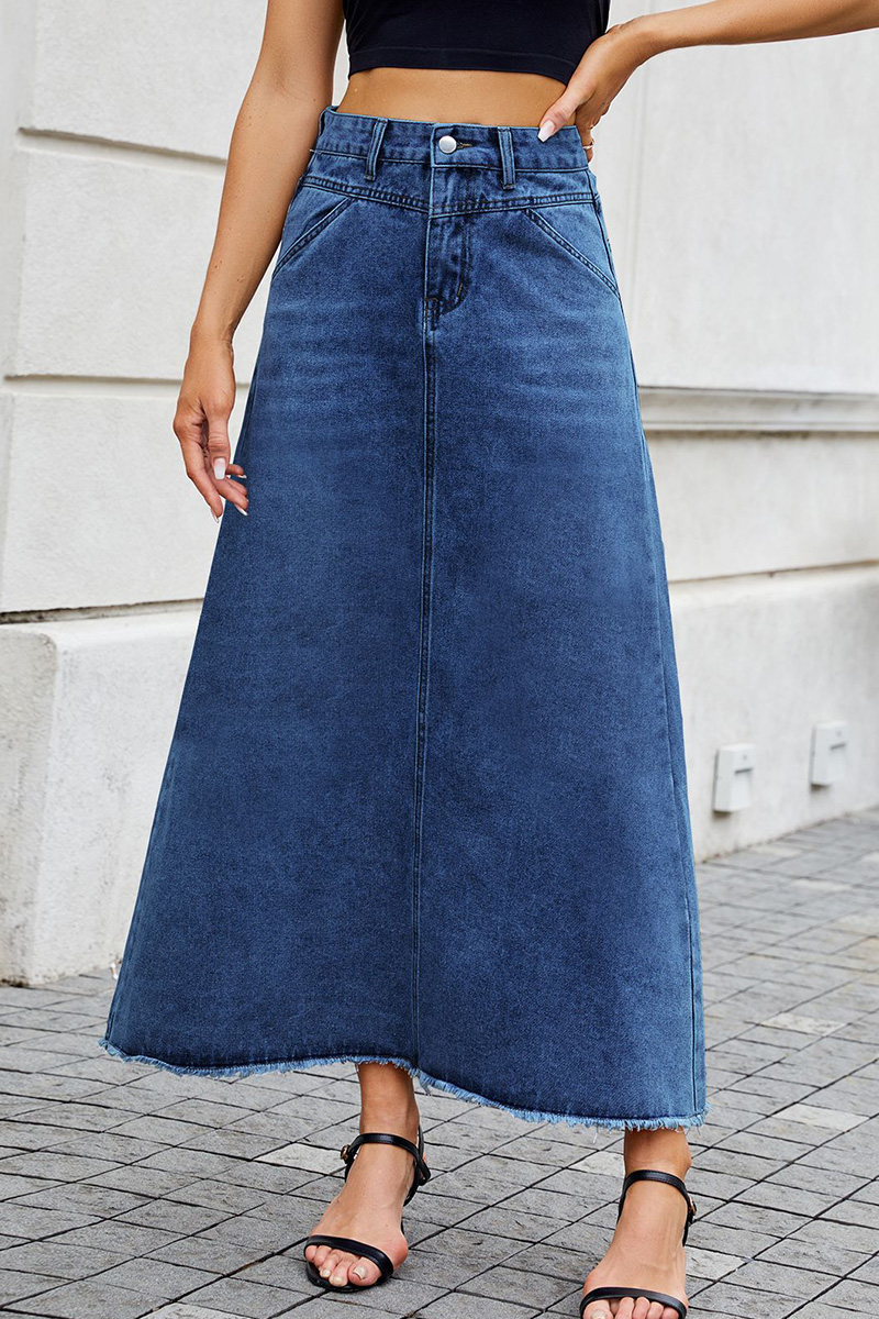 Women‘s Casual Oversized Comfort  Denim Skirt