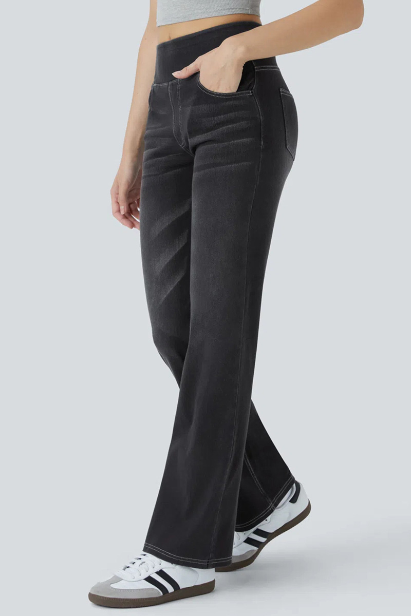 Ladies' Fashion Slim-Fit Draping Jeans