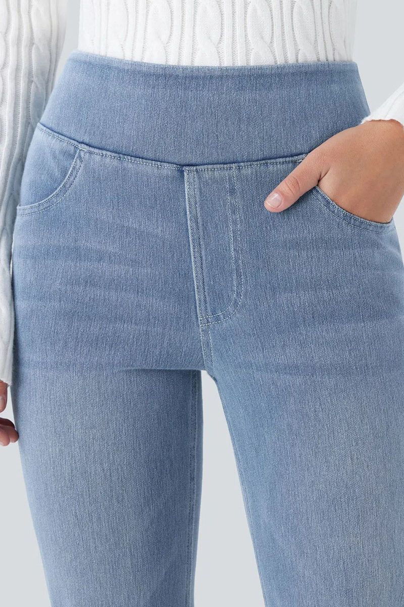 Ladies' Fashion Slim-Fit Draping Jeans