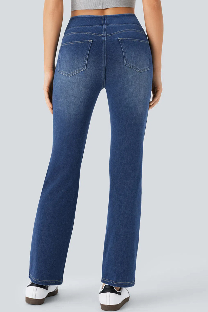 Ladies' Fashion Slim-Fit Draping Jeans