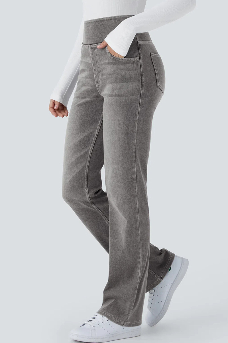 Ladies' Fashion Slim-Fit Draping Jeans