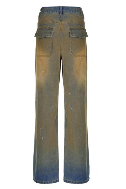 Vintage Faded High-Waist Ripped Jeans for Women