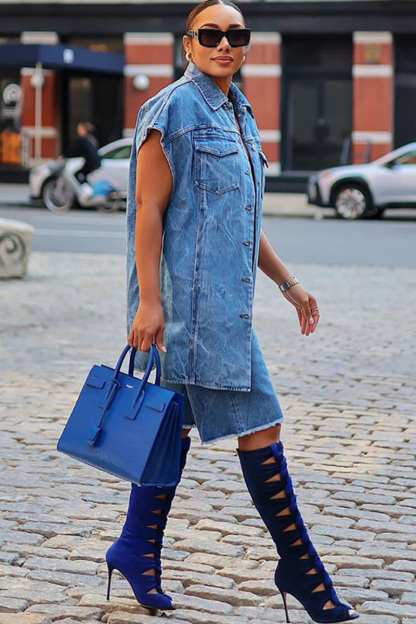 Women's Outerwear Layering Essential Denim Sleeveless Jacket