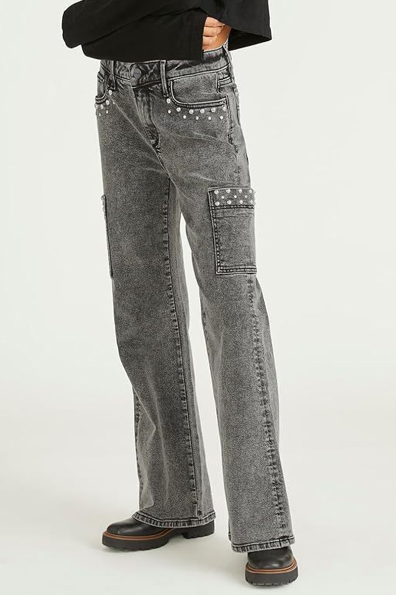 Women's Pearl Embellished High Waist Jeans