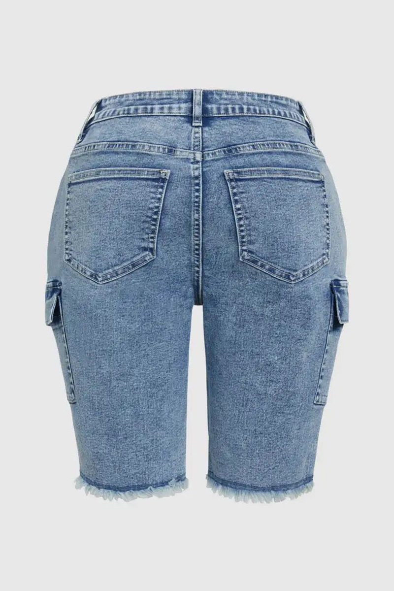 Women's Stretch Washed Side Pocket Denim Shorts