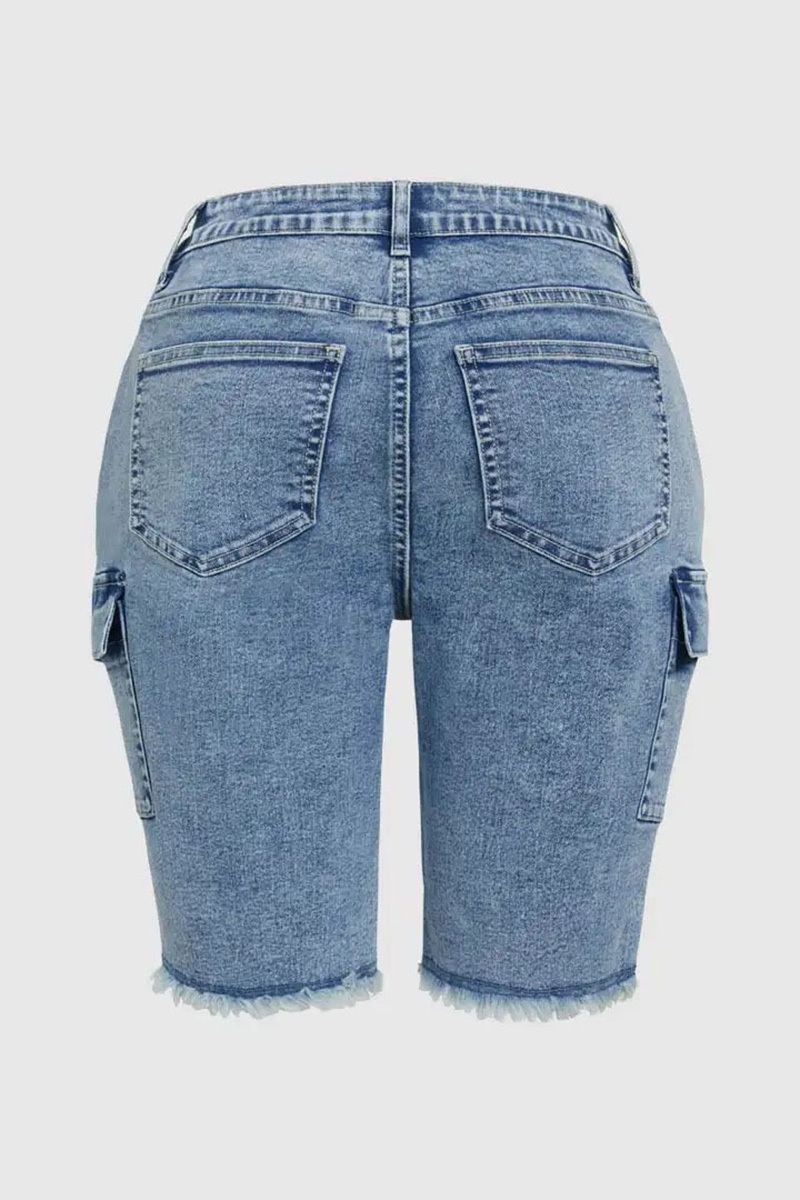 Women's Stretch Washed Side Pocket Denim Shorts