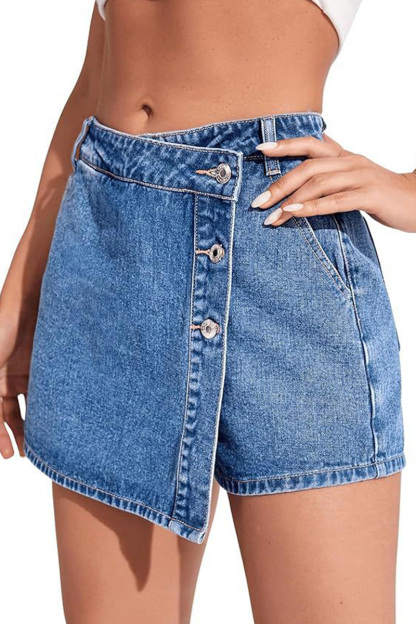 Women‘s High-Slit Clean Denim Skort