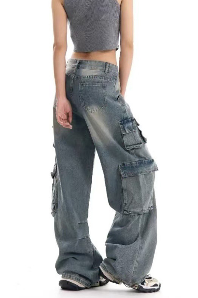 Women‘s Urban Utility Washed Floor-Sweeping Jeans