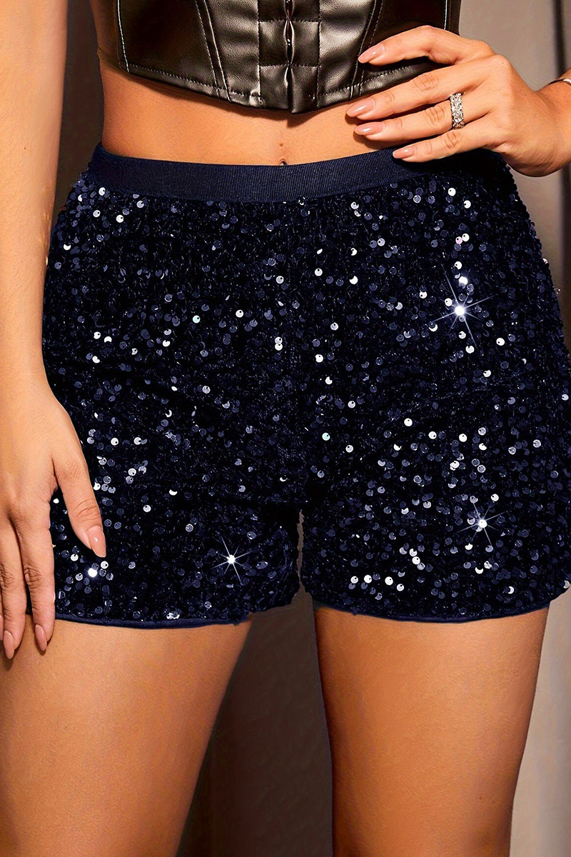 Women's Trendy Glam High Waist Sequin Shorts