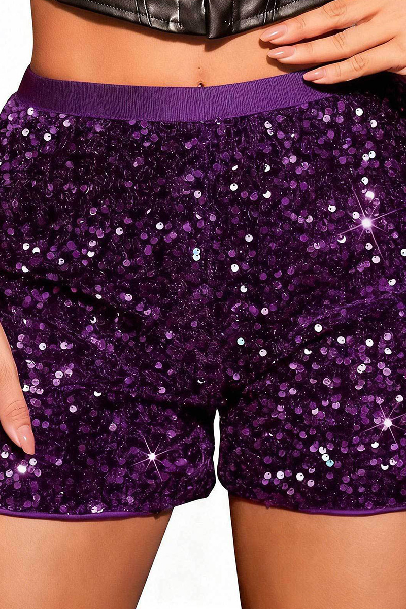Women's Trendy Glam High Waist Sequin Shorts