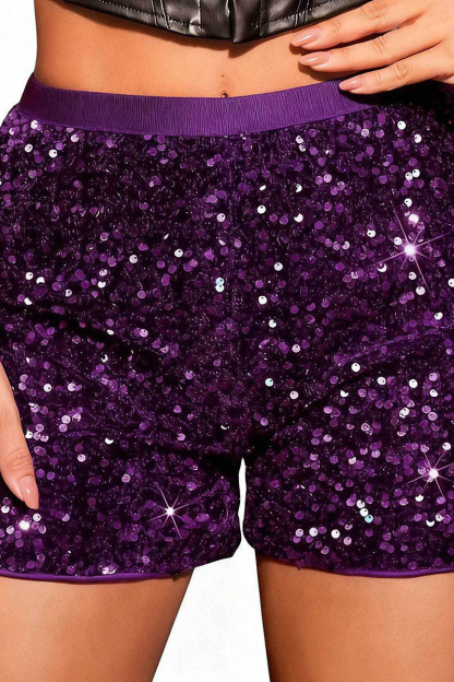 Women's Trendy Glam High Waist Sequin Shorts