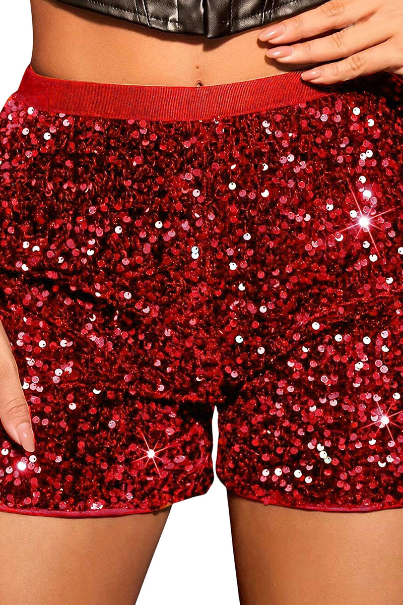 Women's Trendy Glam High Waist Sequin Shorts