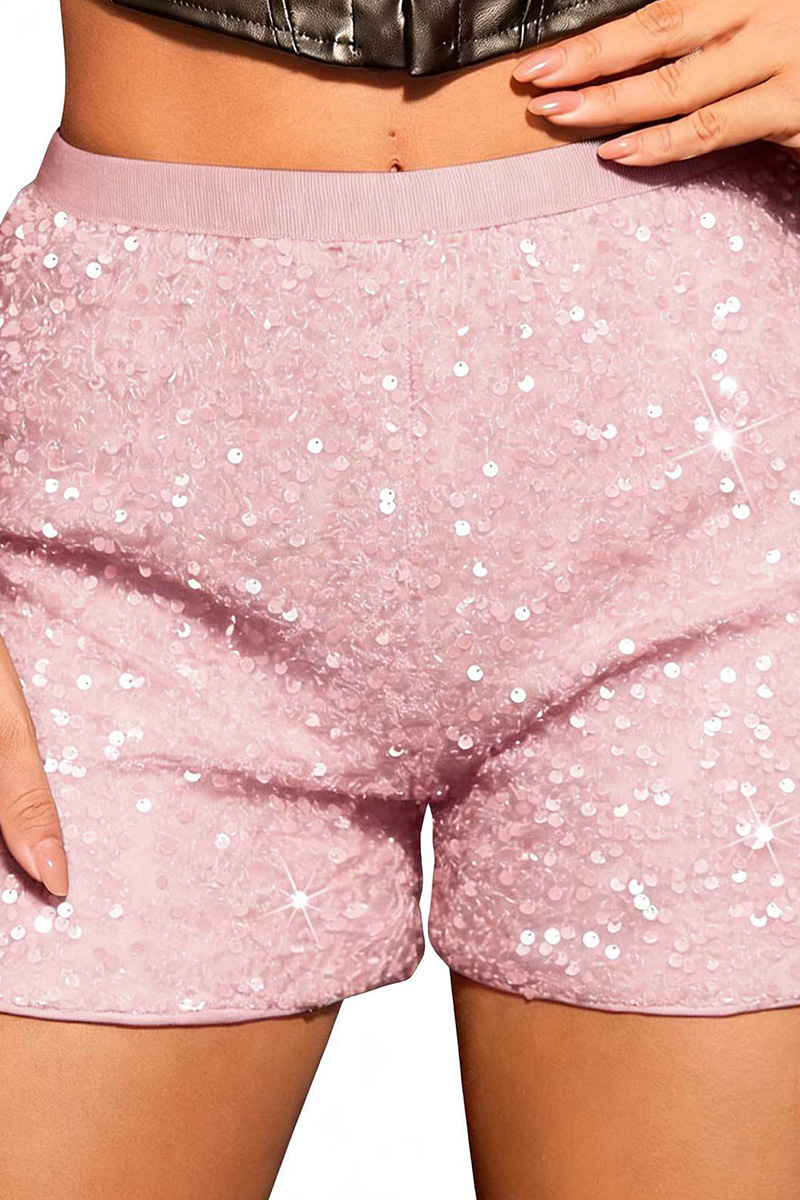 Women's Trendy Glam High Waist Sequin Shorts